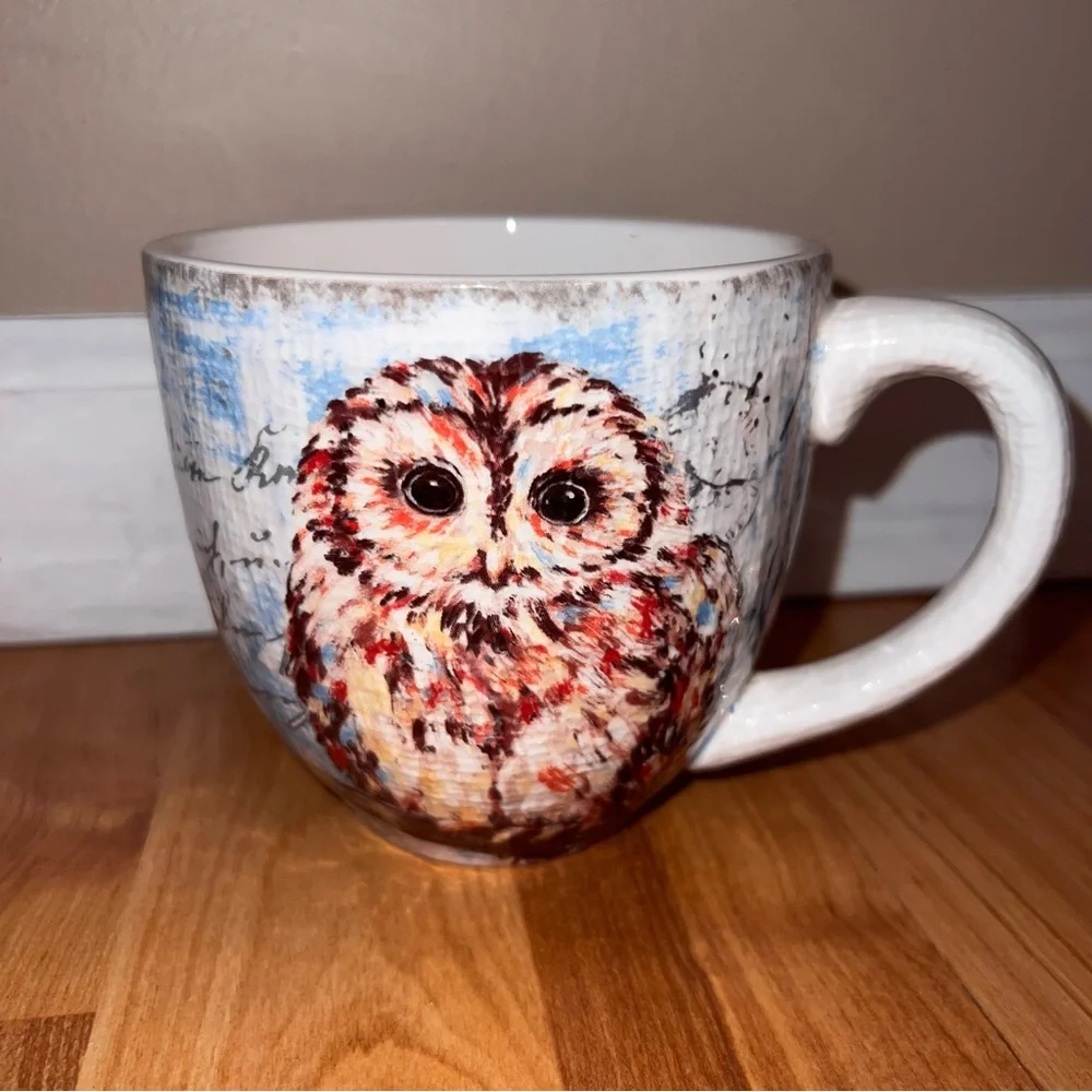 Pier 1 Imports Ironstone Owl Coffee Tea Mug 12 oz